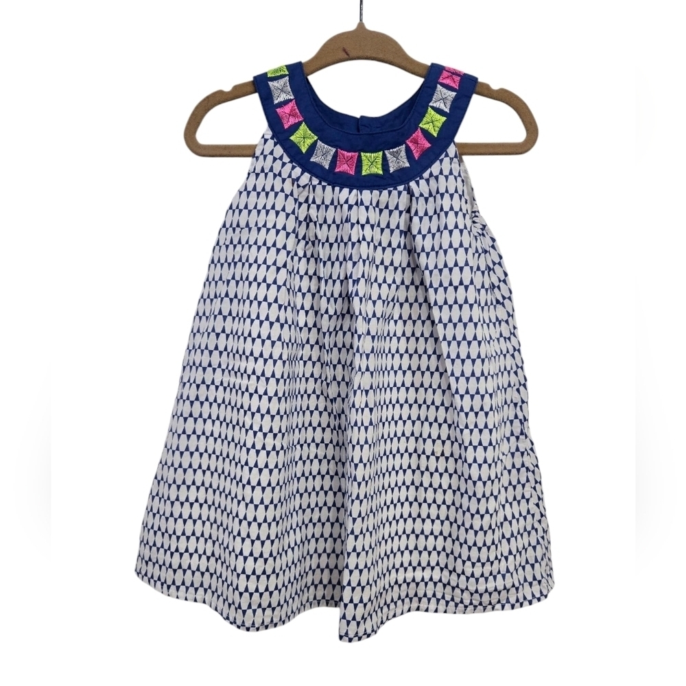 Fox & Finch Baby Blue White Embroidered Boho Dress 12 Months